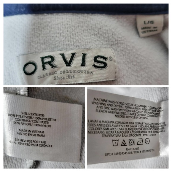 ORVIS Mens Bonded Mesh Full Zip Fleece Windbreaker Jacket✨️L - Picture 8 of 13